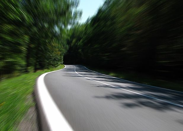 long distance moving image of road